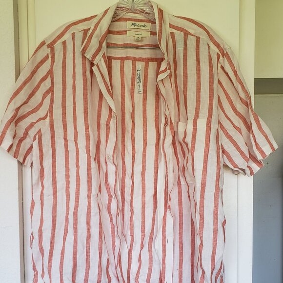 Madewell Tops - Orange striped shirt size M, Madewell Brand